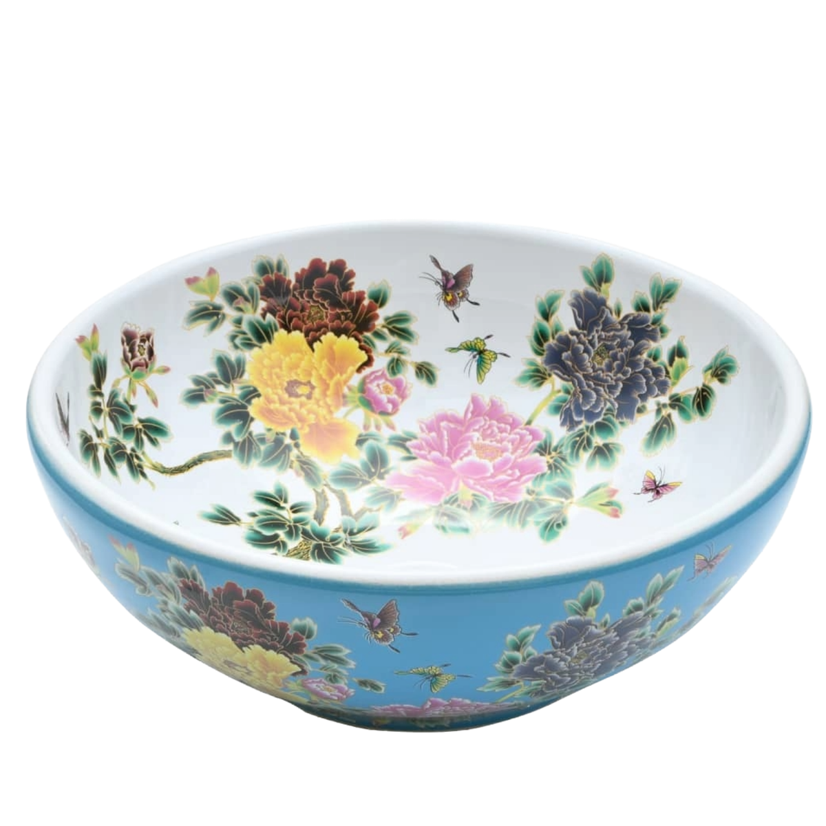 Vasque à poser multicolore rond en céramique