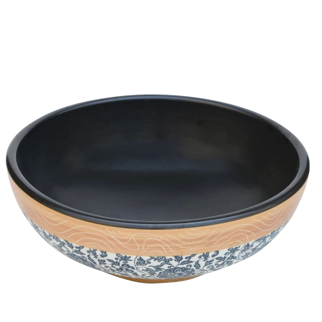 Vasque à poser multicolore rond en céramique