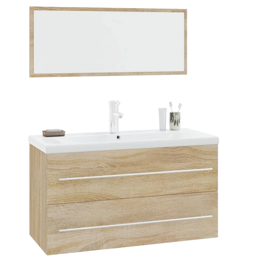 Meuble de salle de bain 3 pcs Chêne sonoma