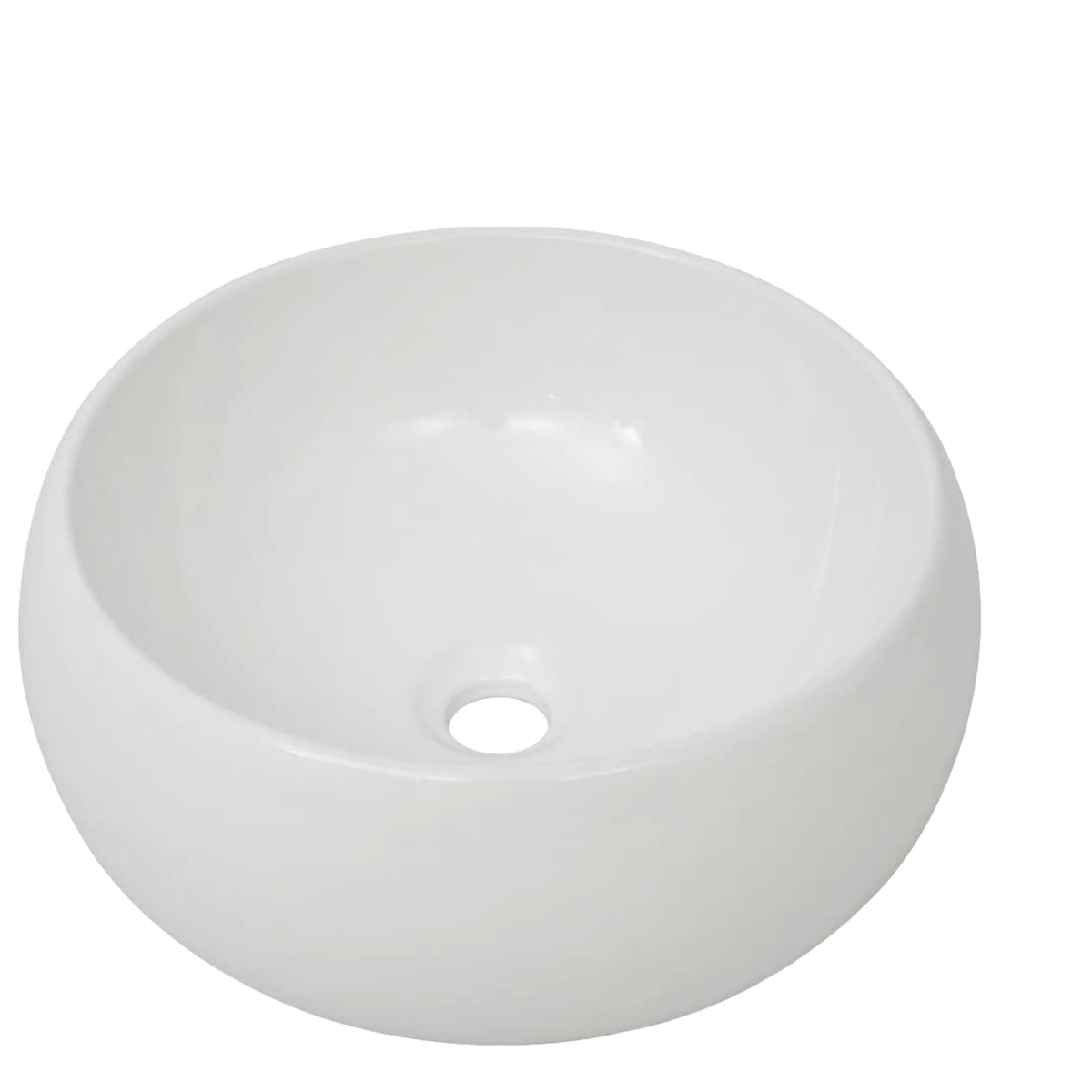 Lavabo de salle de bain avec mitigeur Céramique Rond Blanc