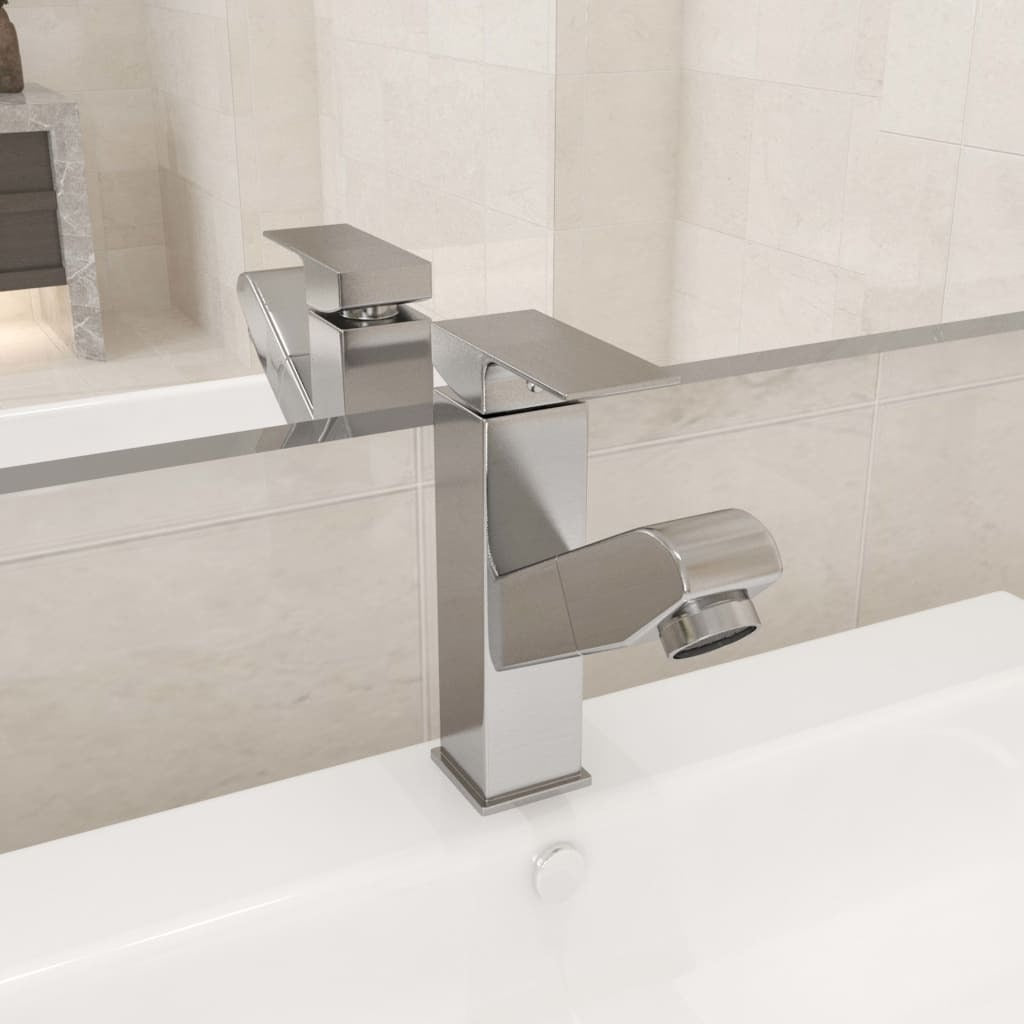 Robinet de lavabo rétractable de bain Argenté