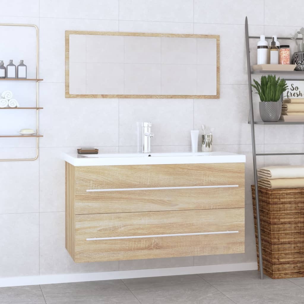 Meuble de salle de bain 3 pcs Chêne sonoma