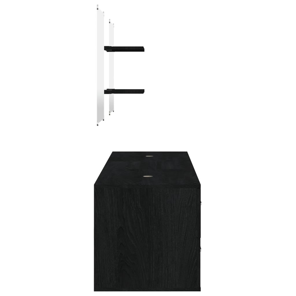 Meuble de salle de bain 5 pcs noir bois d'ingénierie
