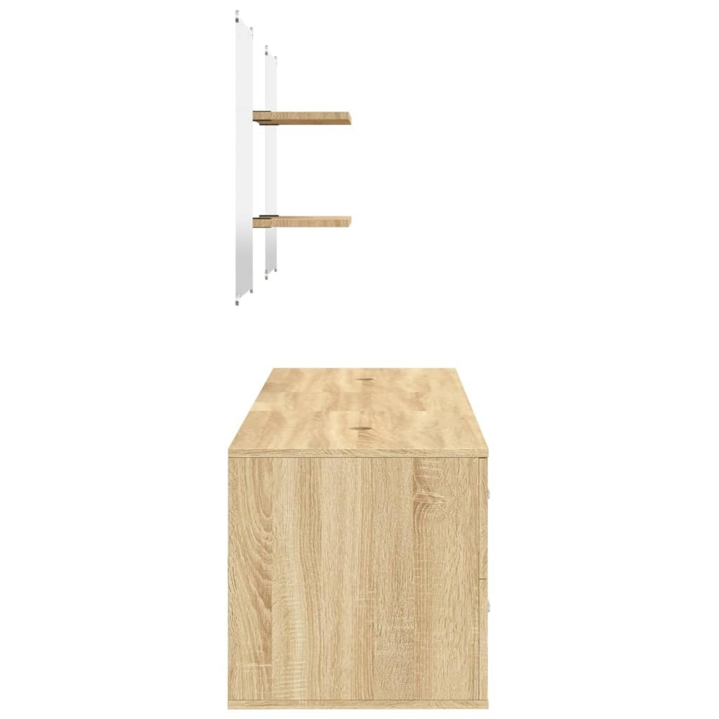Meuble de salle de bain 5 pcs chêne bois d'ingénierie