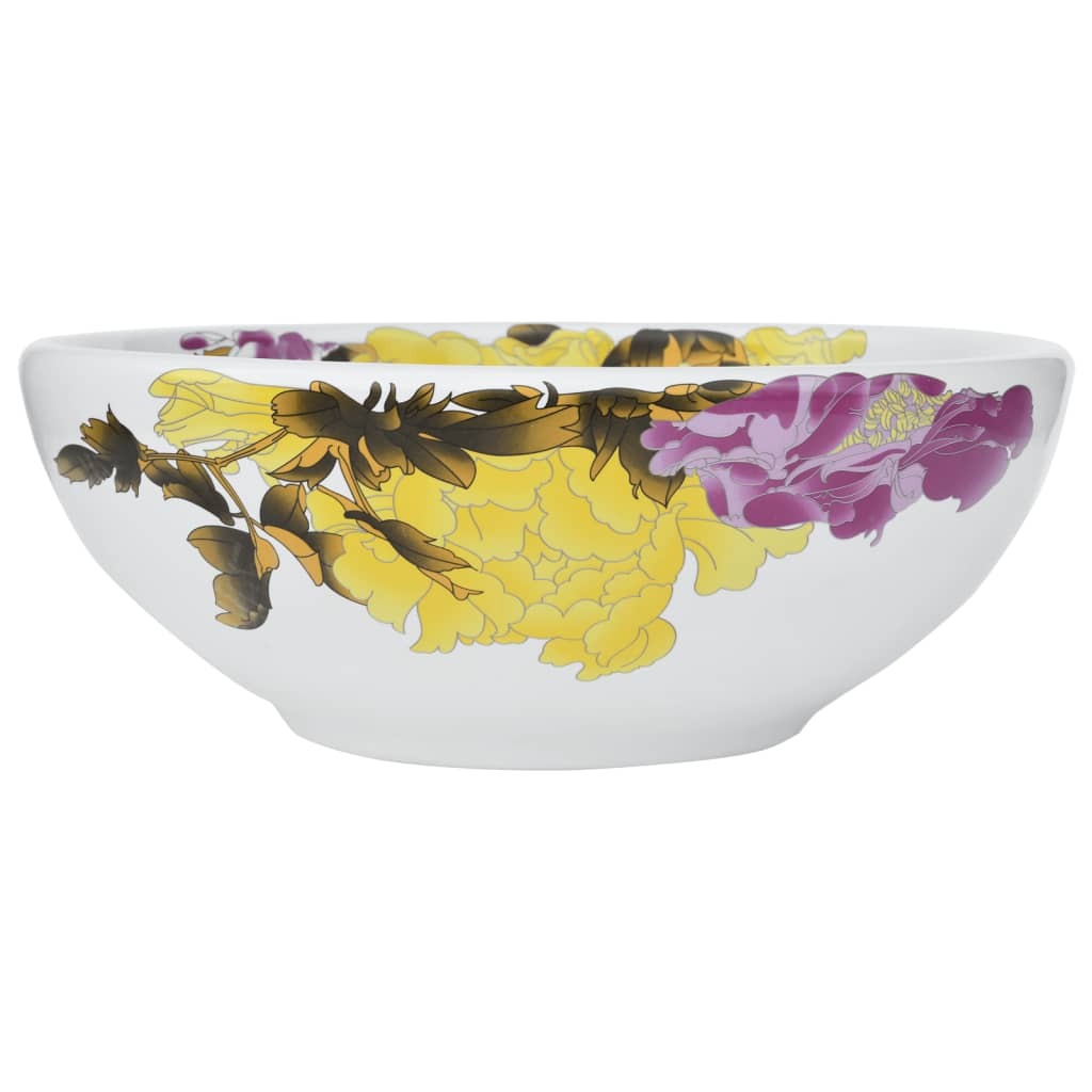 Vasque à poser multicolore rond en céramique
