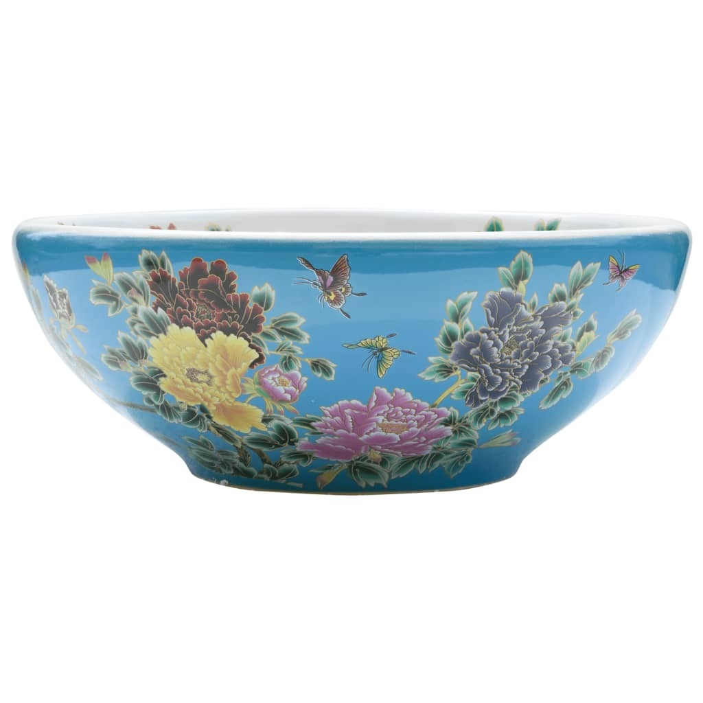 Vasque à poser multicolore rond en céramique