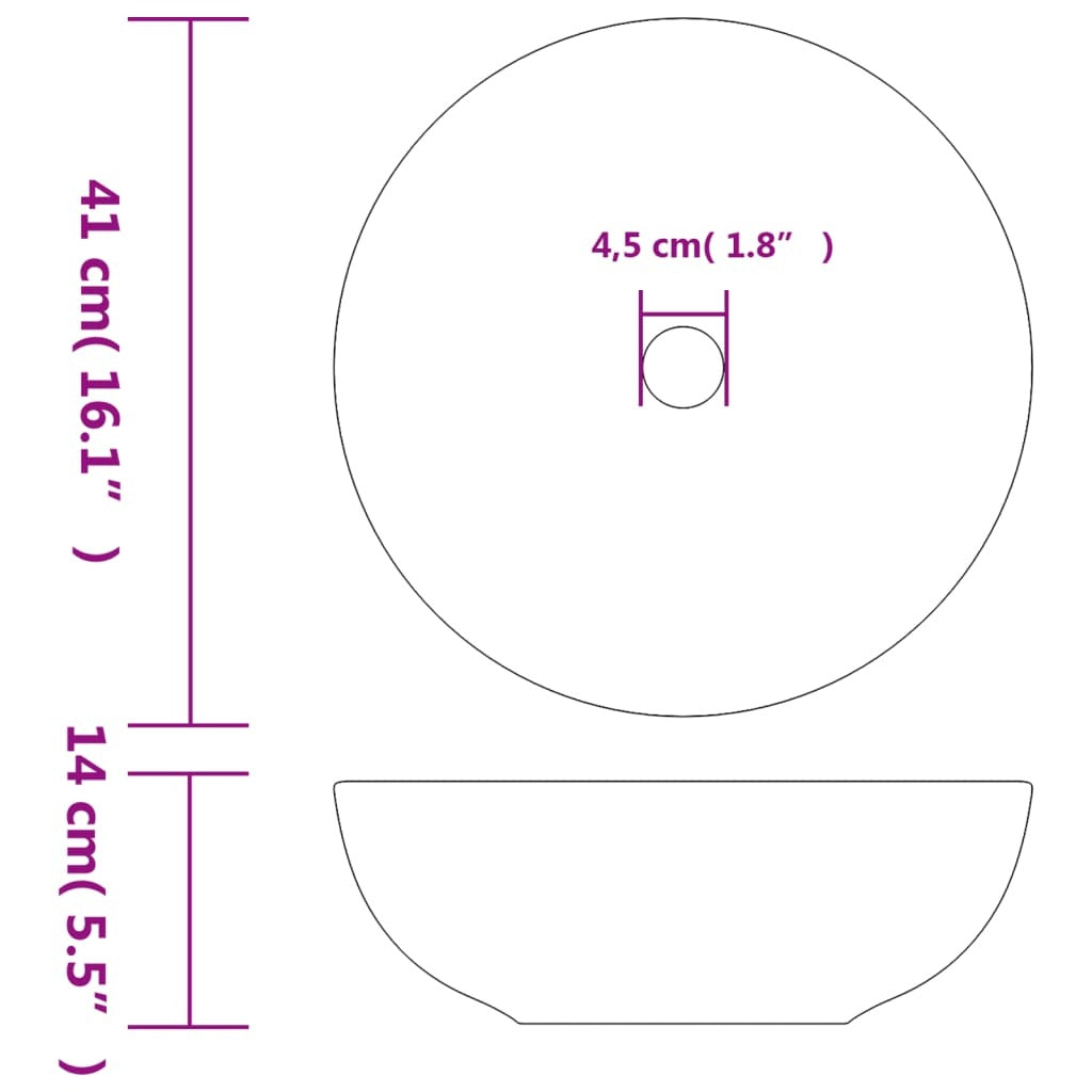 Vasque à poser multicolore rond en céramique