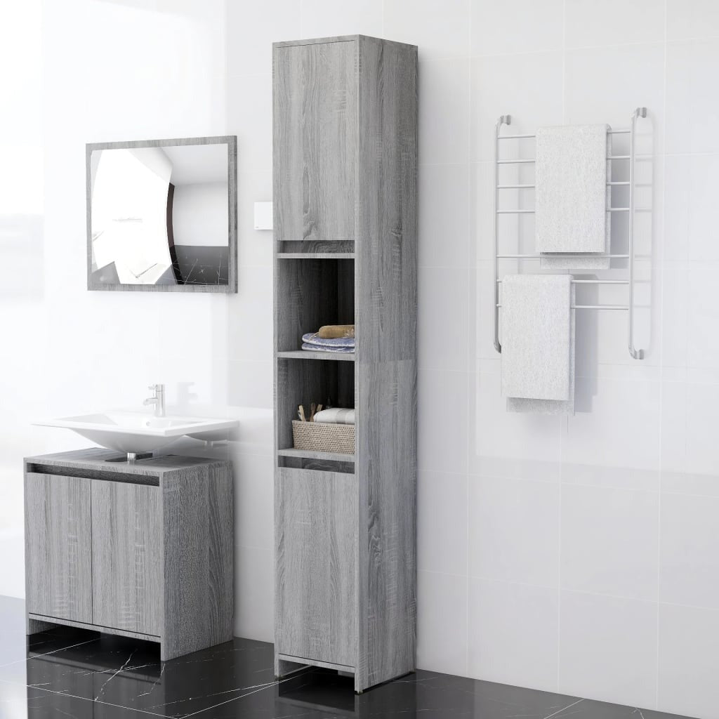 Armoire de salle de bain Sonoma gris