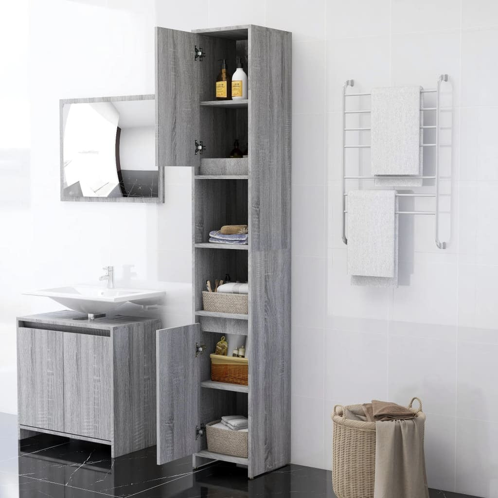 Armoire de salle de bain Sonoma gris